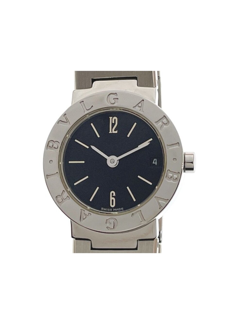 Bvlgari Logo Watch Stainless Steel Black Dial Quartz